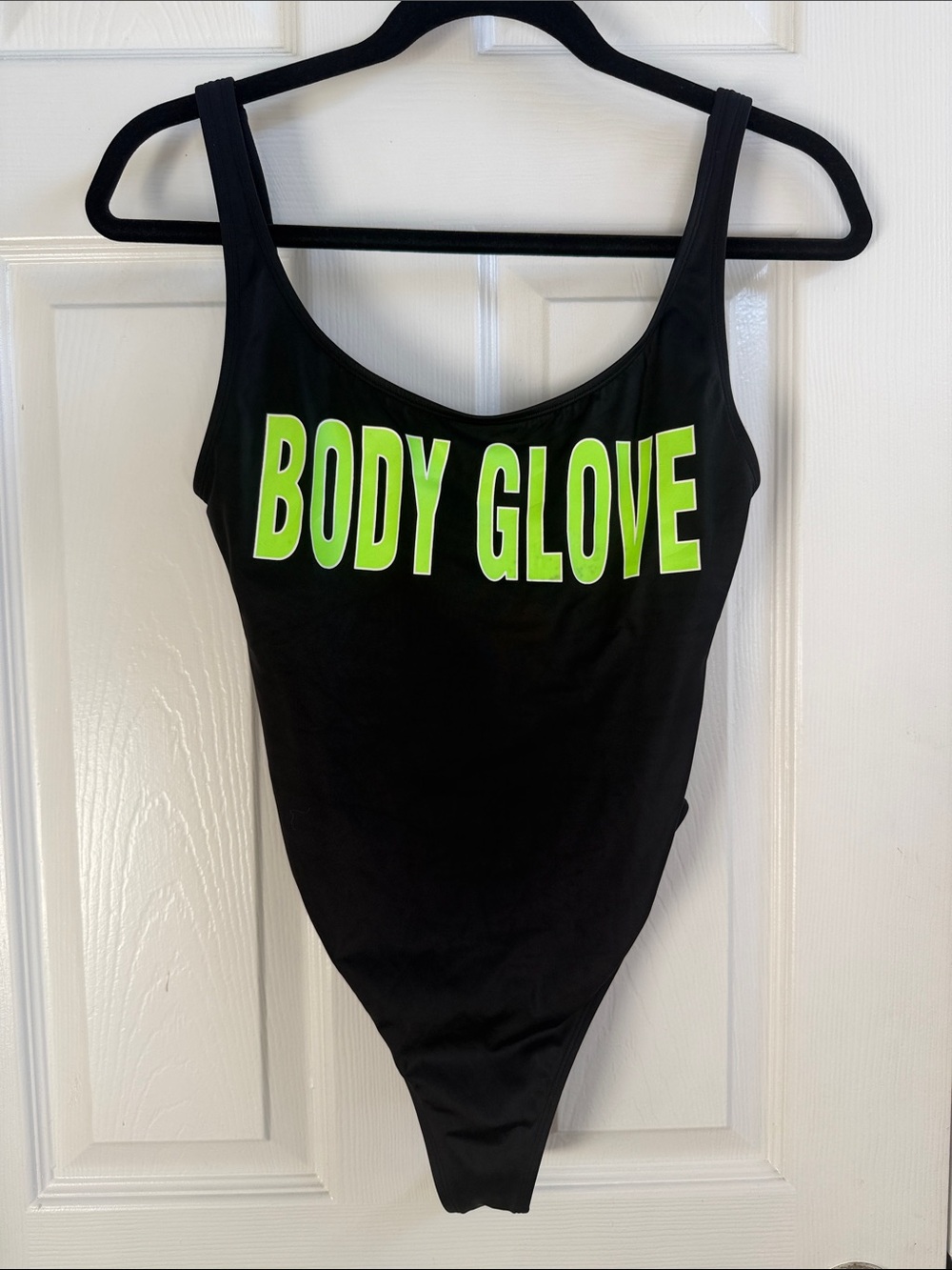 Body Glove Black One-Piece Swimsuit with Neon Green Logo